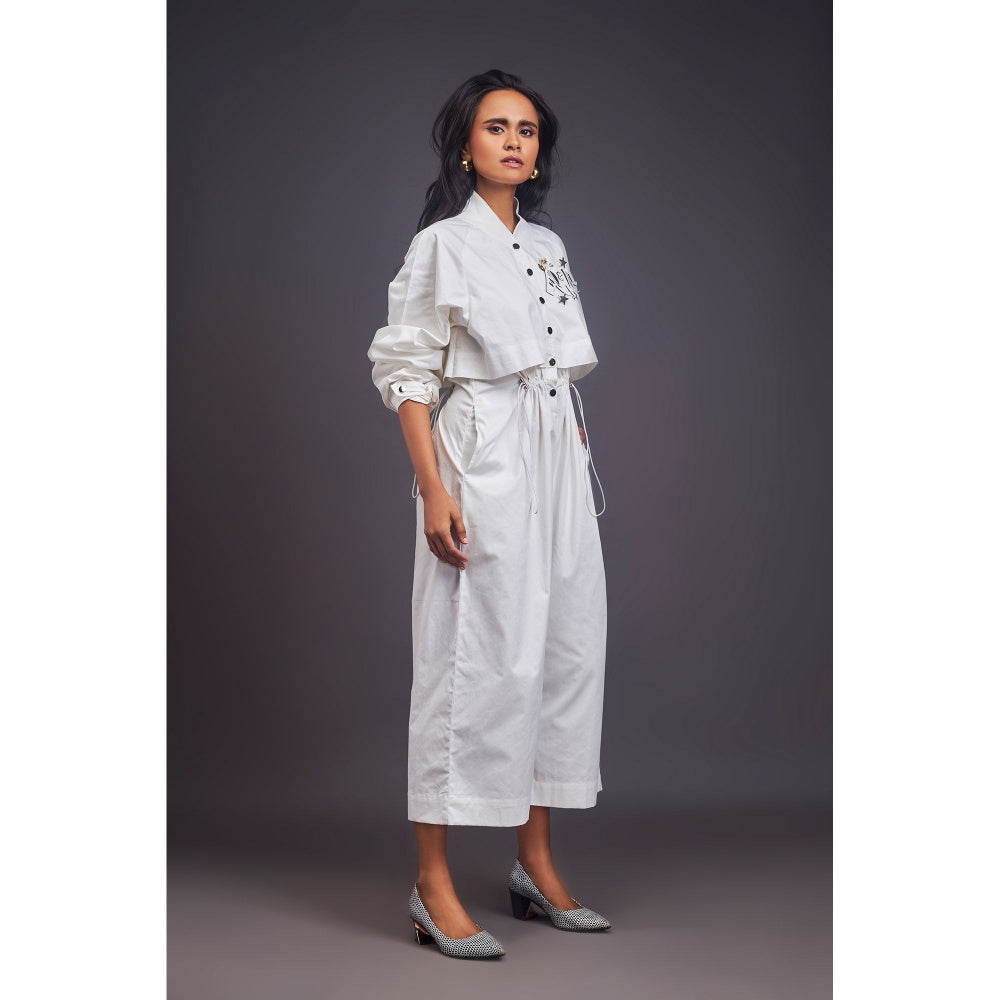 Deepika Arora Embellished/Sequined White Jumpsuit