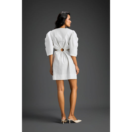 Deepika Arora Womens Embellished White Dress