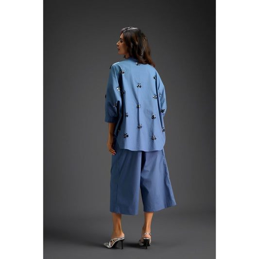 Deepika Arora Blue Embellished/Sequined Co-Ord (Set of 2)