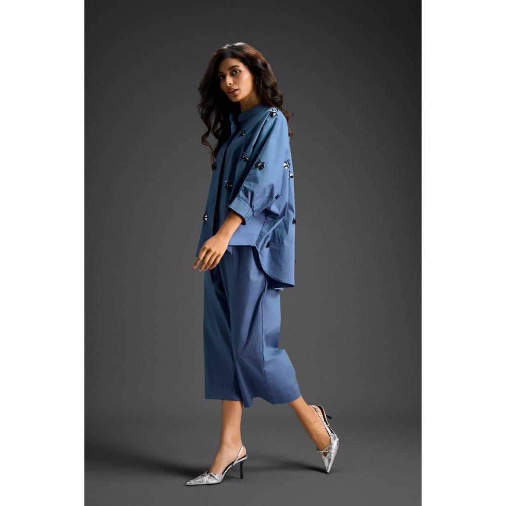 Deepika Arora Blue Embellished/Sequined Co-Ord (Set of 2)