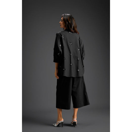 Deepika Arora Black Embellished/Sequined Co-Ord (Set of 2)