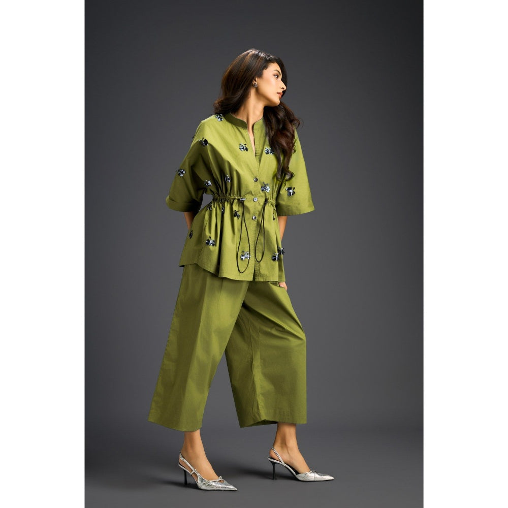 Deepika Arora Green Embellished/Sequined Co-Ord (Set of 2)