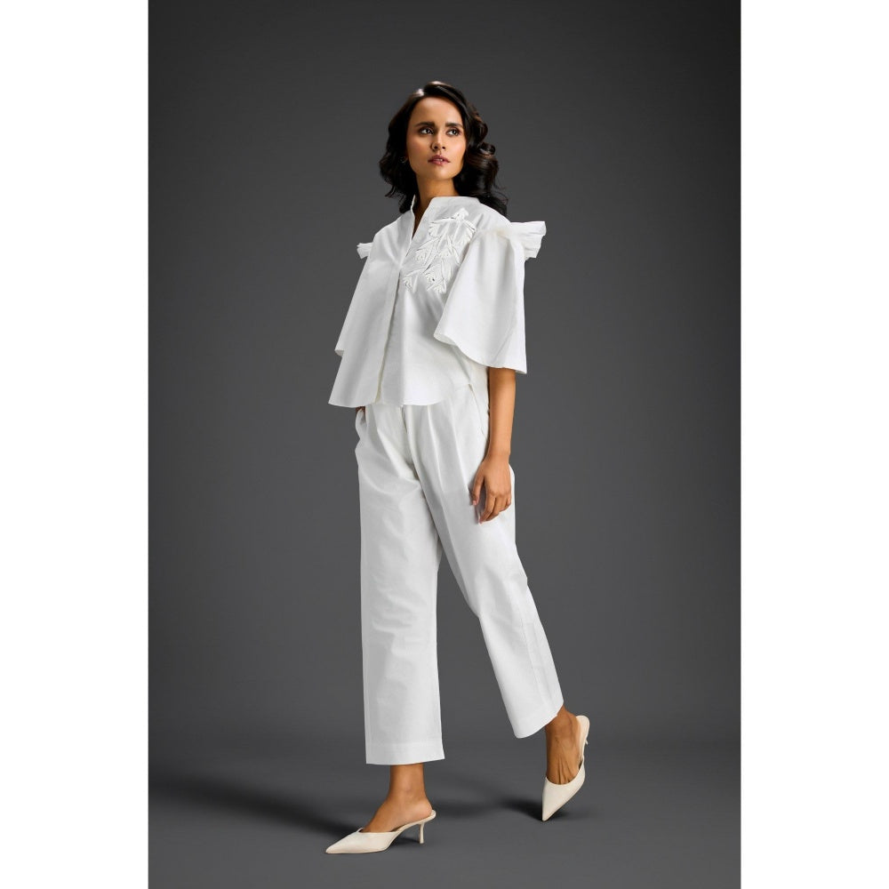 Deepika Arora White Embroidered Co-Ord (Set of 2)