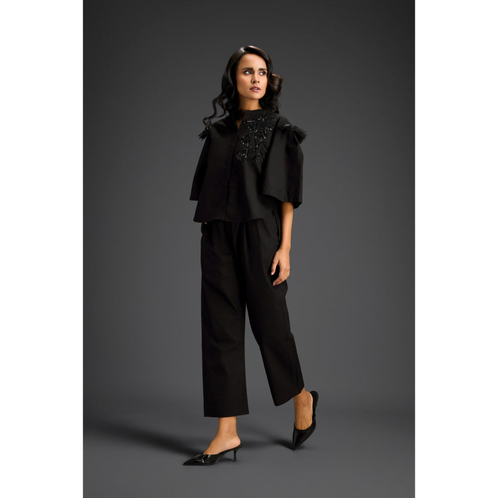 Deepika Arora Black Embroidered Co-Ord (Set of 2)