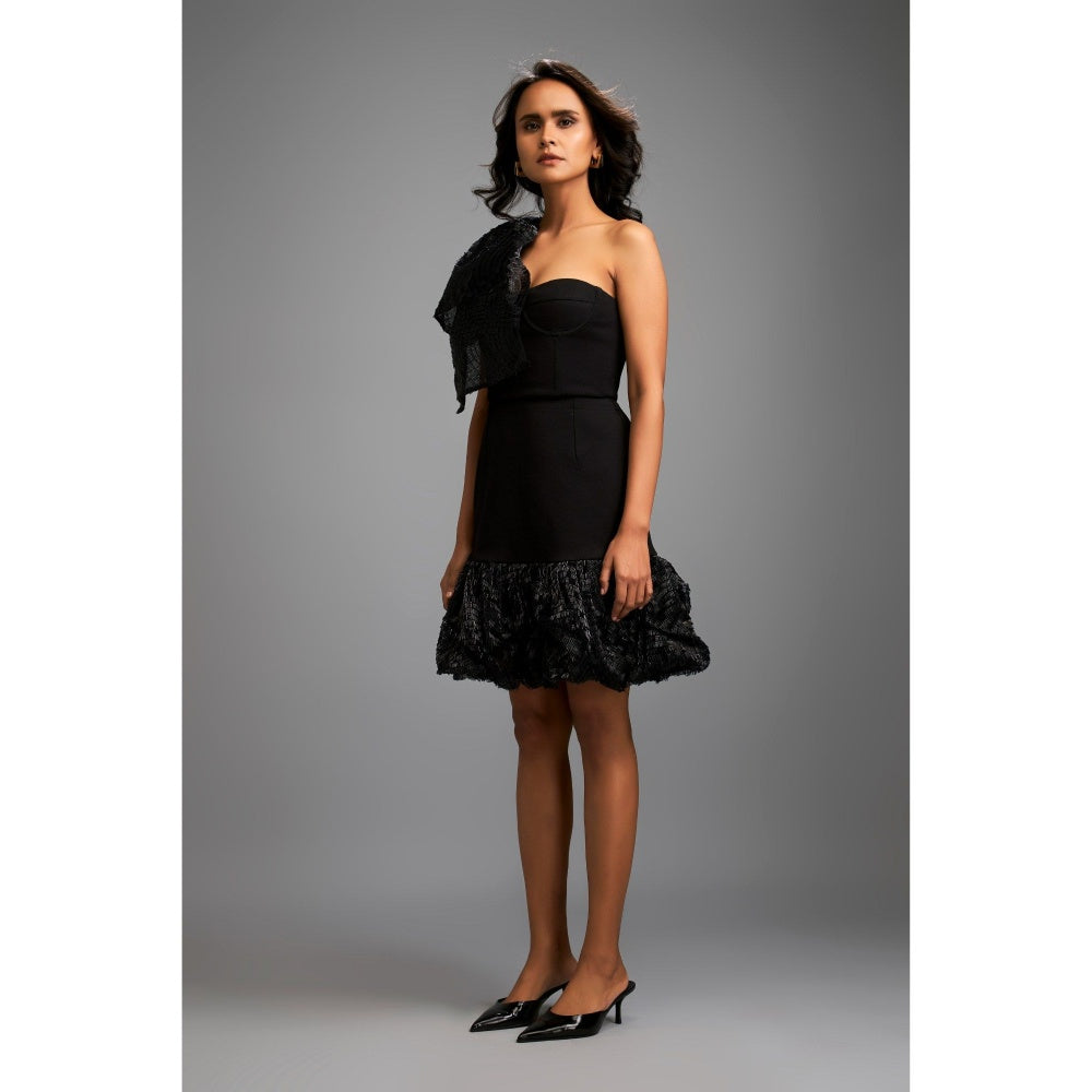 Deepika Arora Black Textured Co-Ord (Set of 2)