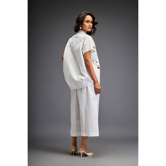 Deepika Arora White Embellished/Sequined Co-Ord (Set of 2)