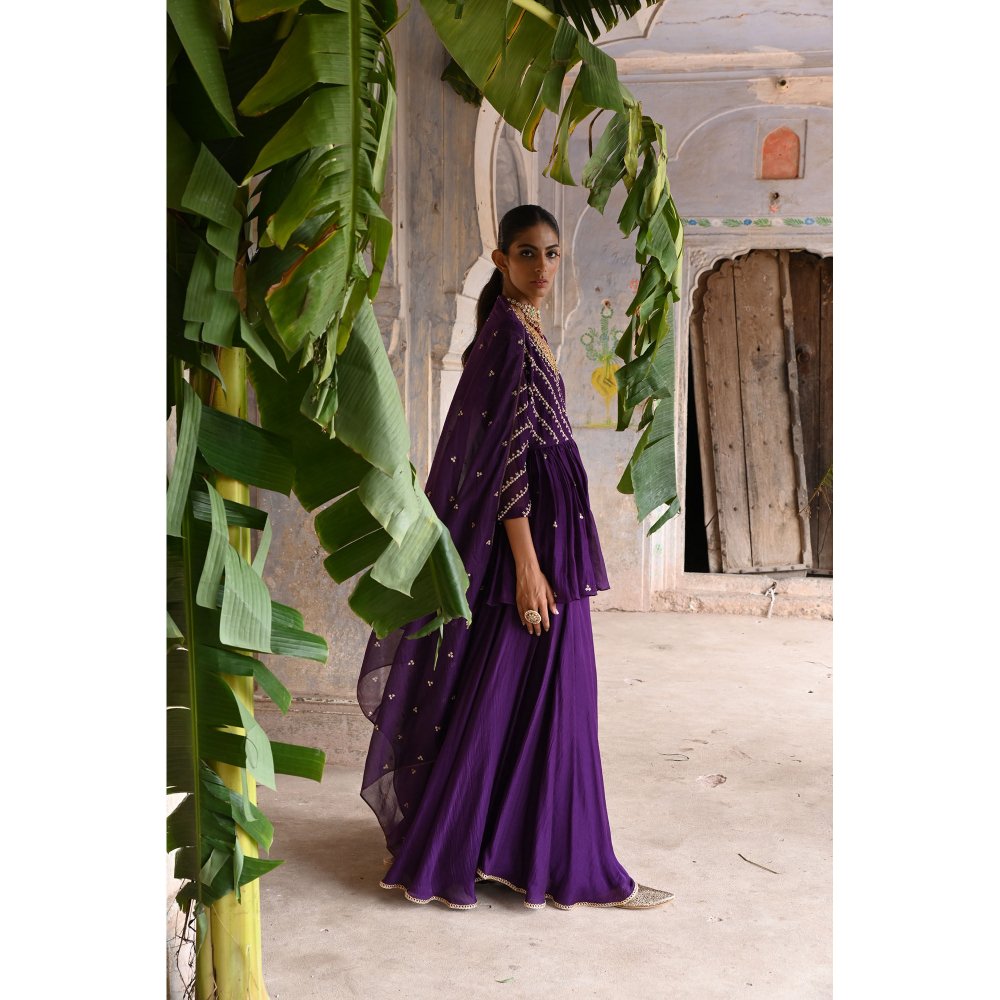 DEEPTHEE Aubergine Peplum (Set of 3)