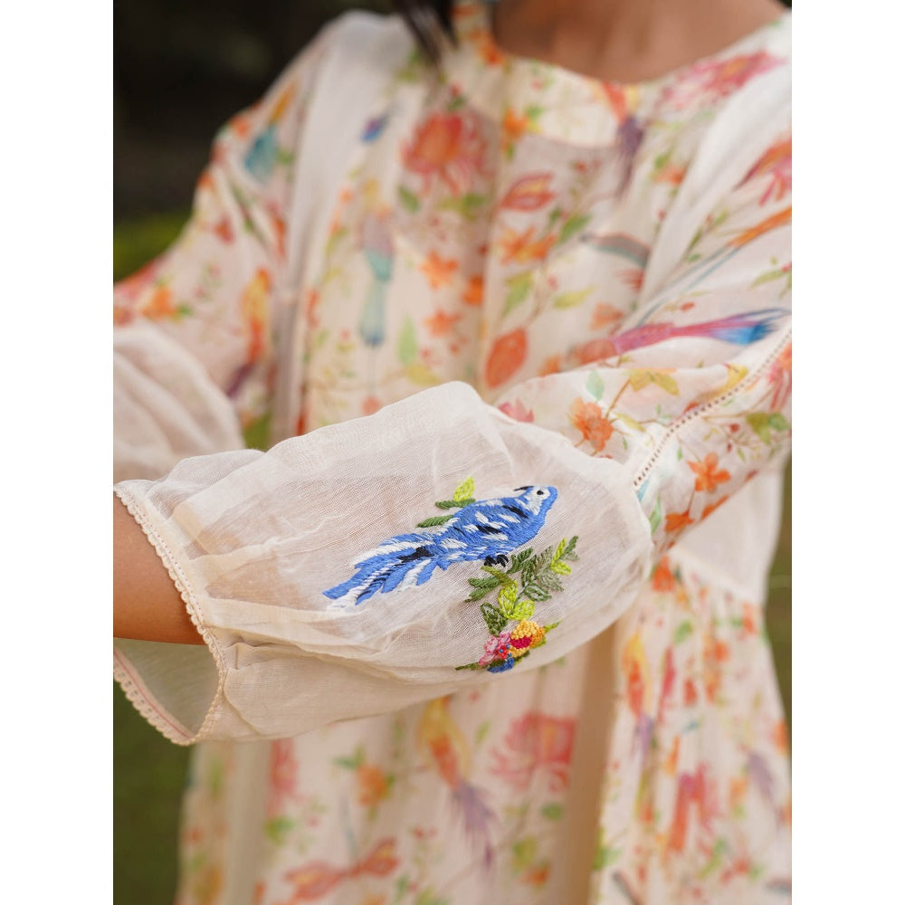 Dhaari by Deepika Handwoven Cotton Silk Dress with Hand Paint