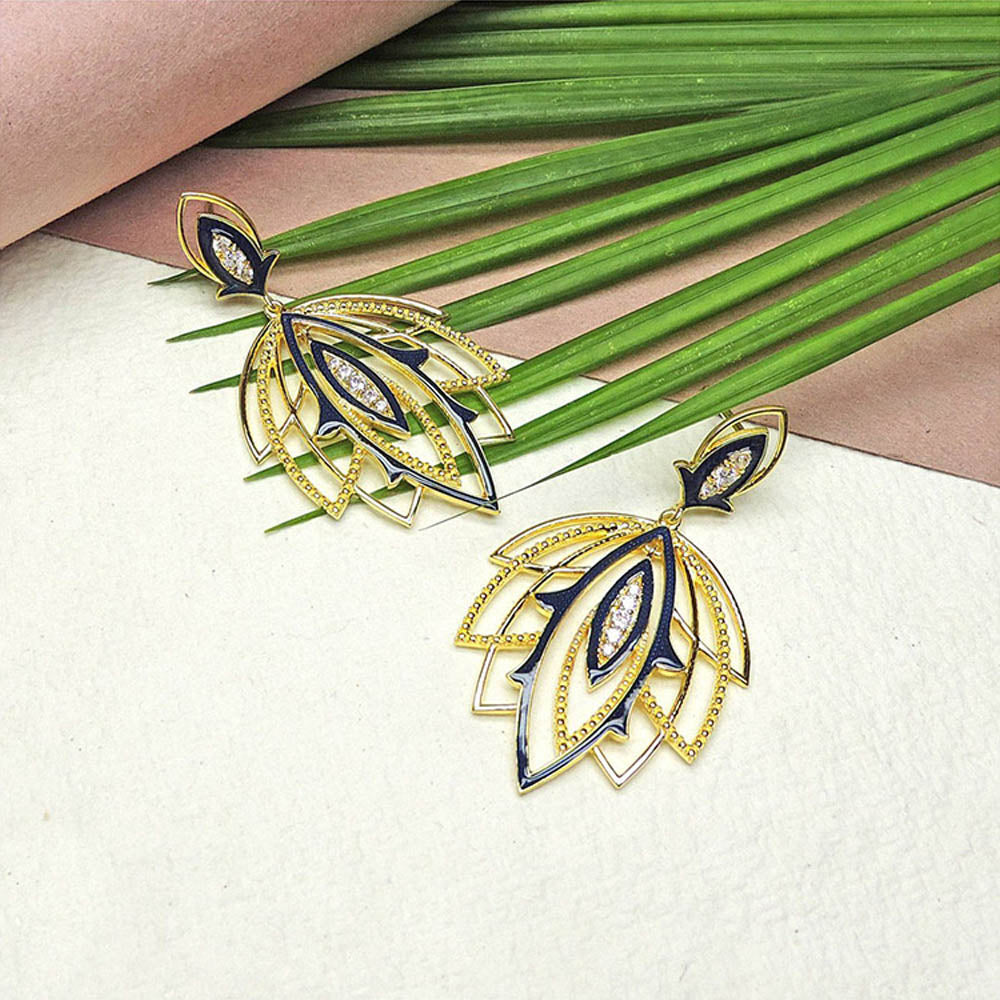 Divino Fiery Blue Fall Earrings