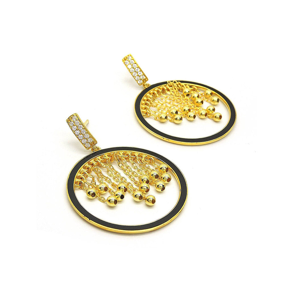 Divino The Eye Riser Gold Dangler Earrings