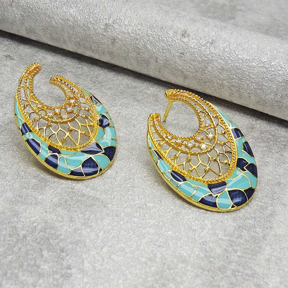 Divino French Blue Sapphire Dangler Earrings