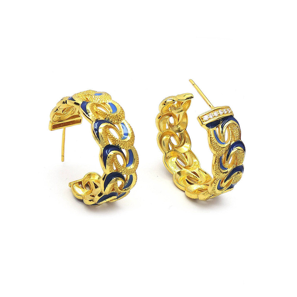 Divino Blue Blush Hoop Earrings