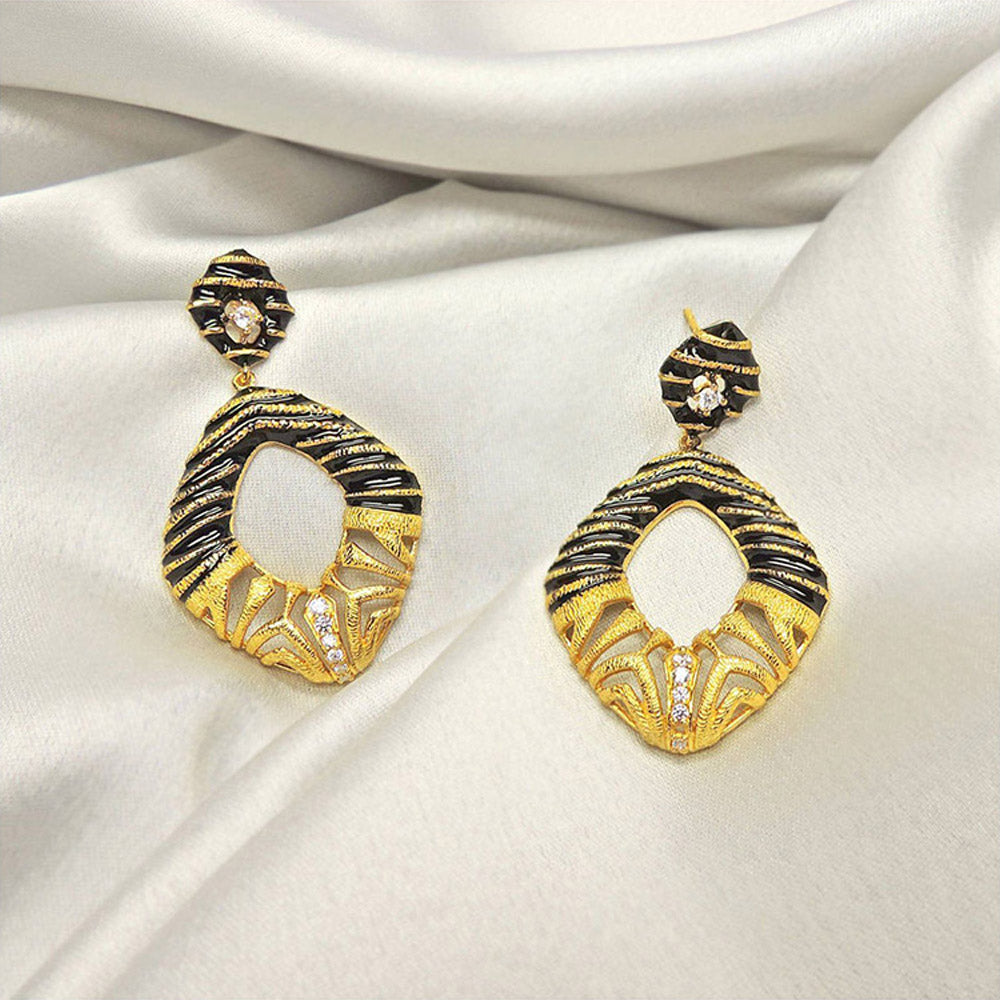 Divino Ebony Splash Dangler Earrings