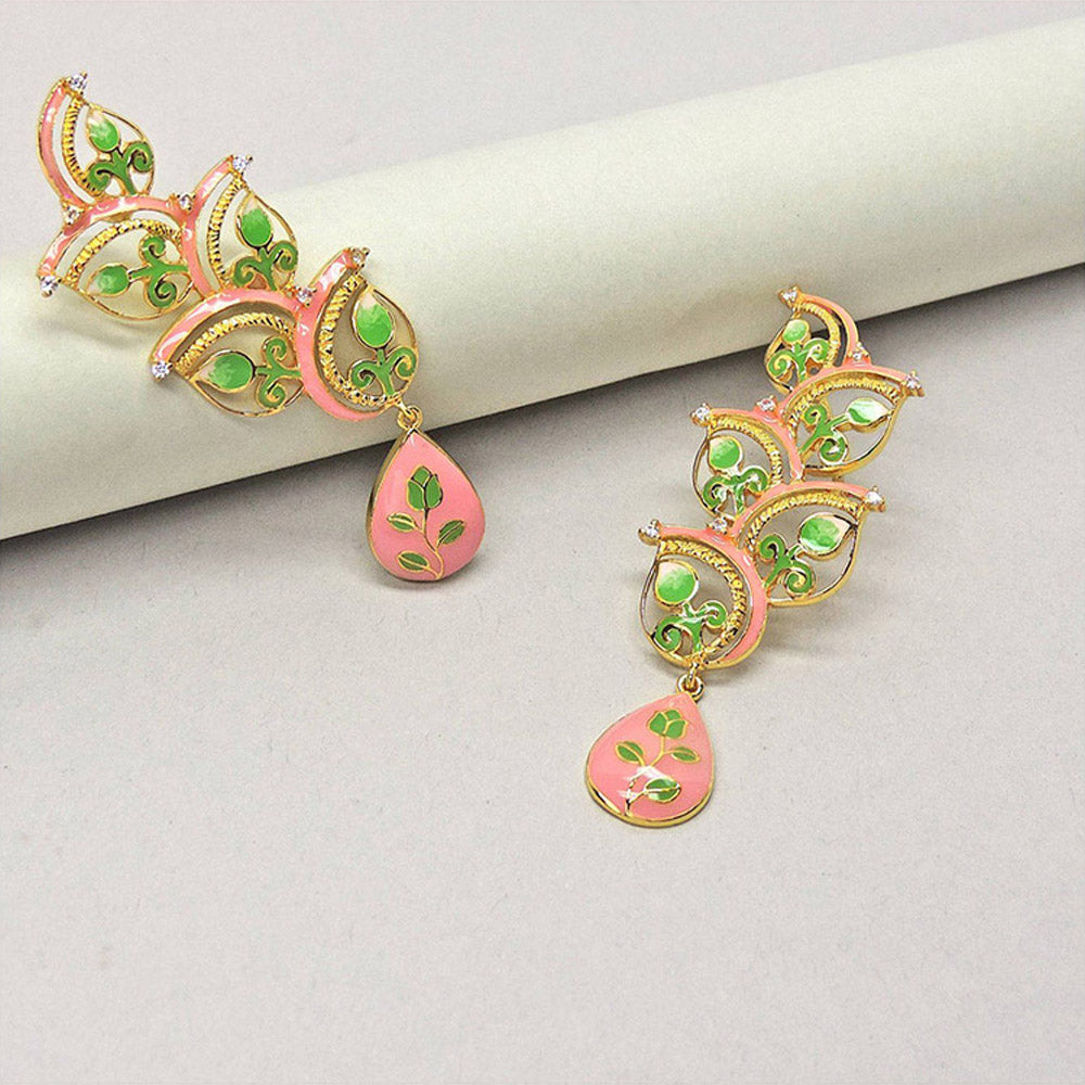 Divino Peach Lace Danglers