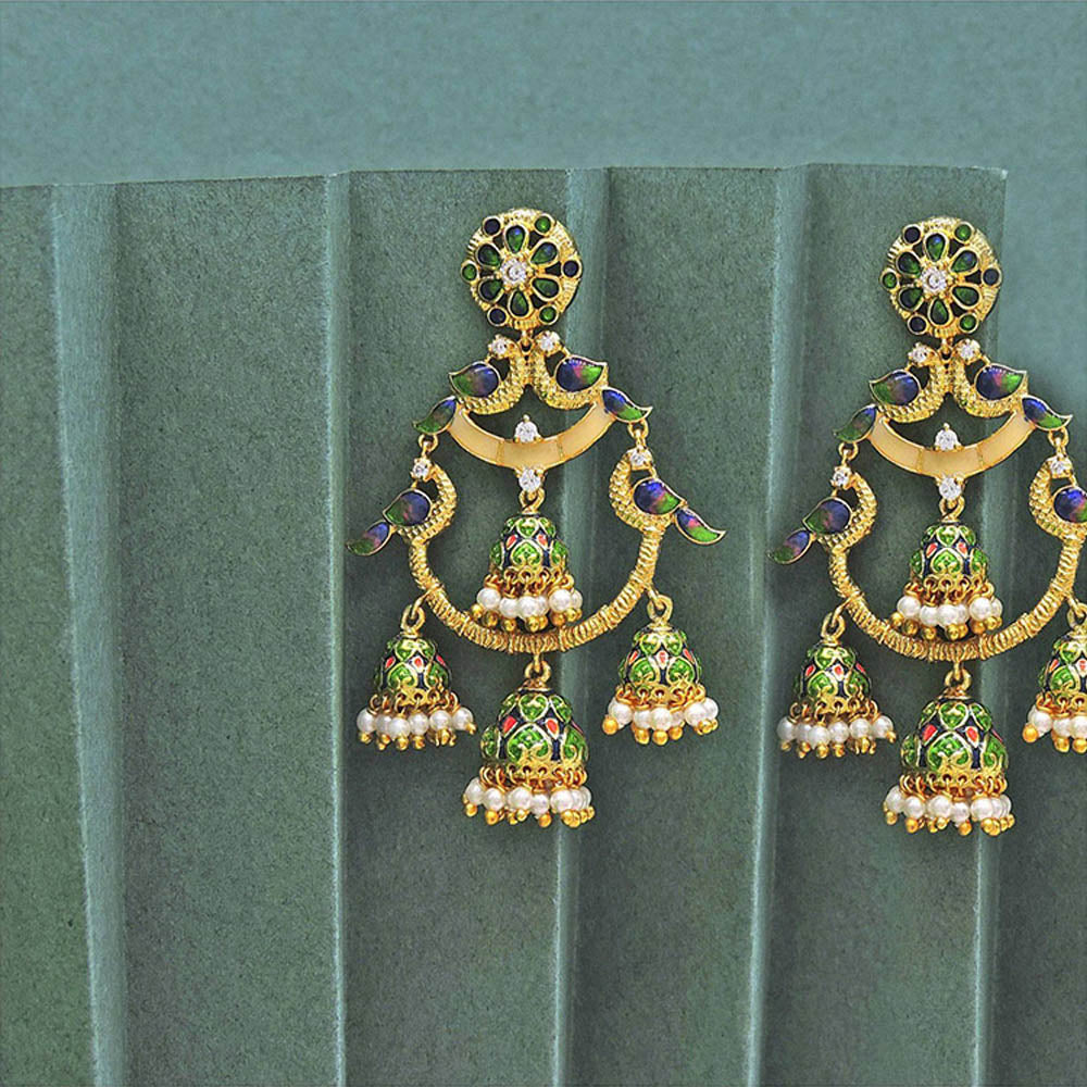 Divino Sassy Summer Multi-Color Chandbali Earrings