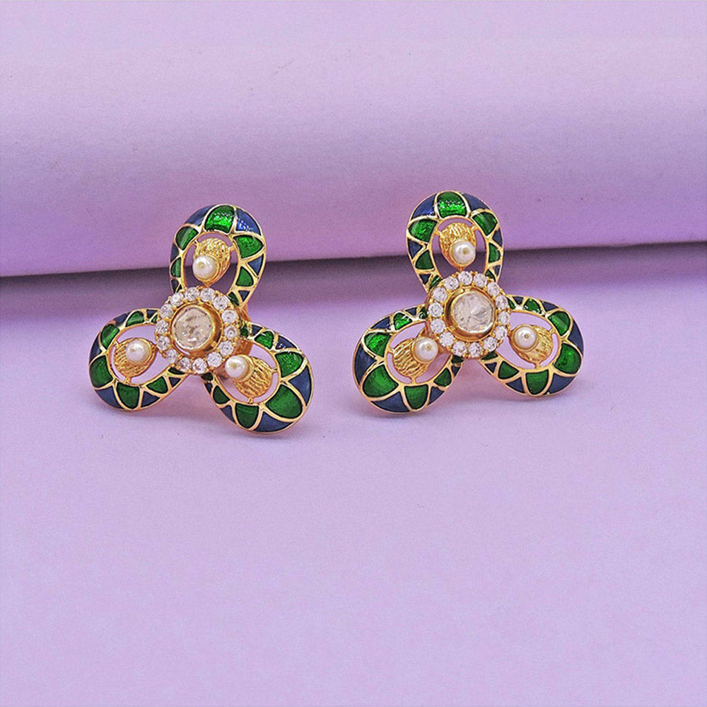 Divino Stylish Soul Green & Blue Studs