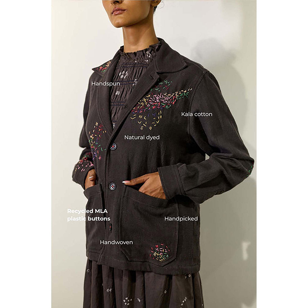 Doodlage Unisex Grey Cotton Jacket