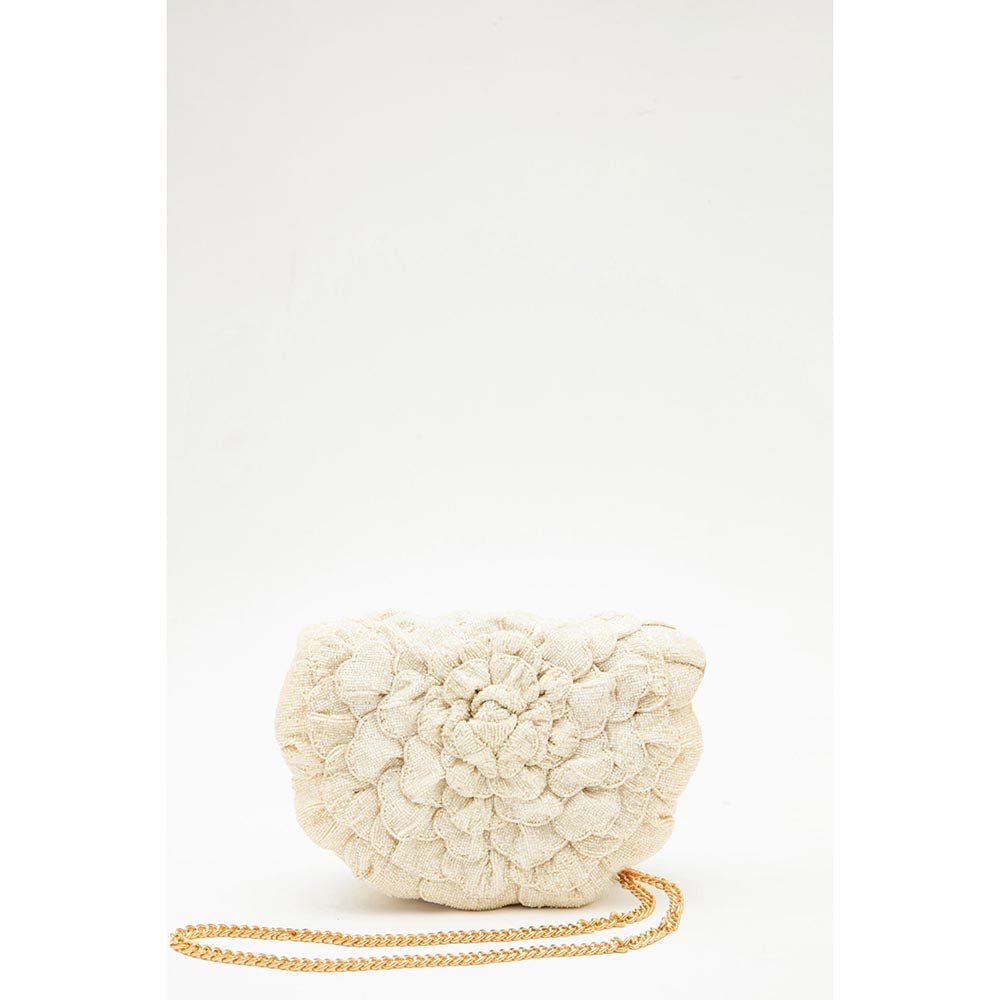 DOUX AMOUR Coco Ivory Embellished Clutch