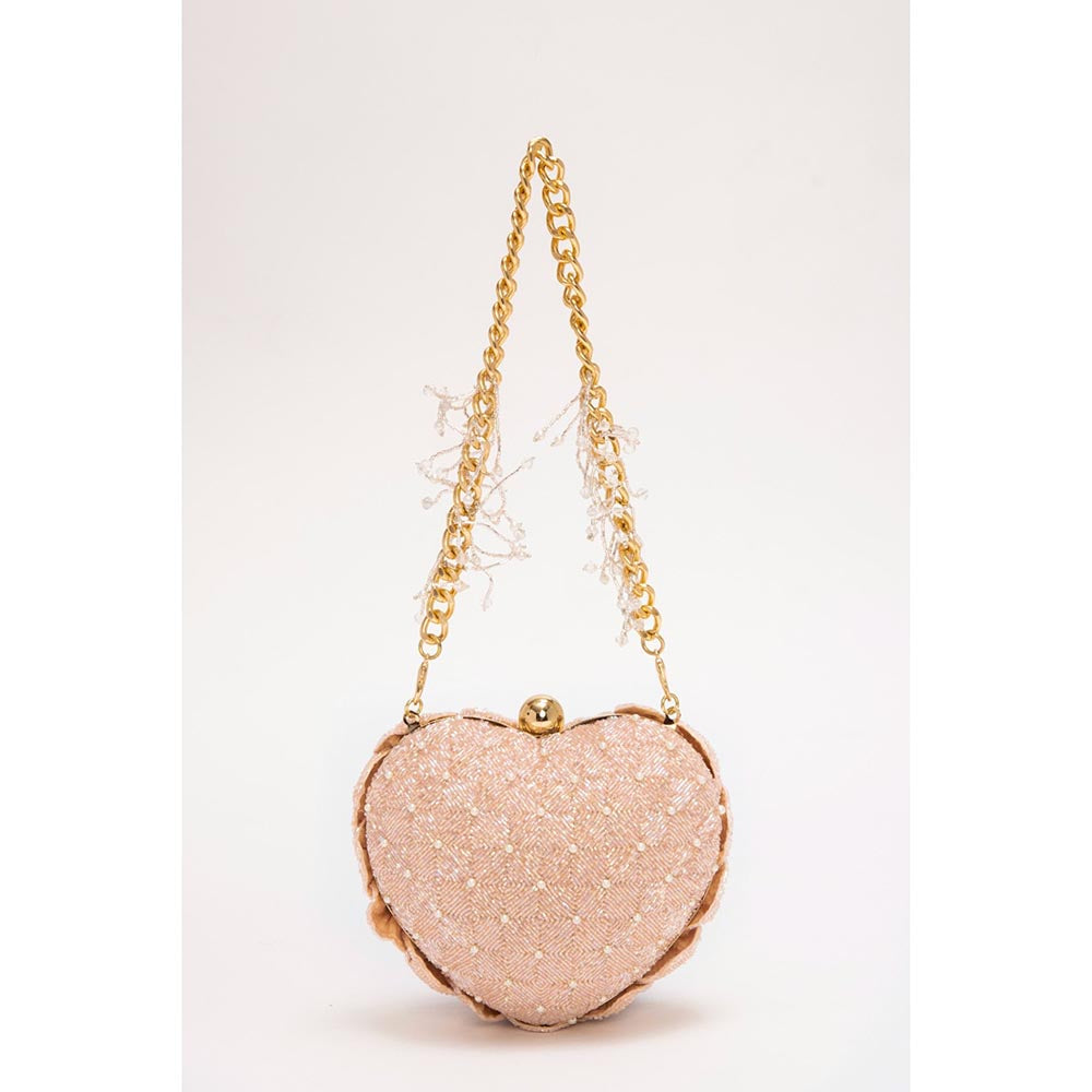 DOUX AMOUR Isa Blush Pink Embellished Clutch