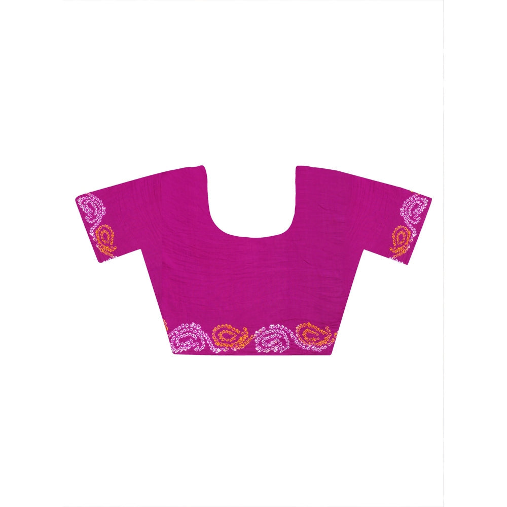 Dress & Dazzle Purple Gharchola Silk Saree with Unstitched Blouse