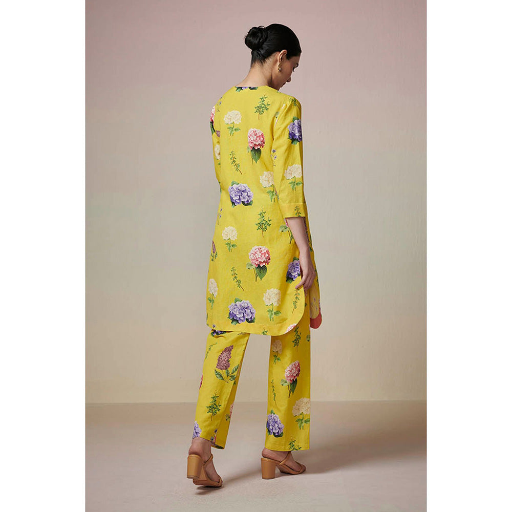 Dressfolk Lemon Yellow Linen-Cotton Co-Ord (Set of 2)