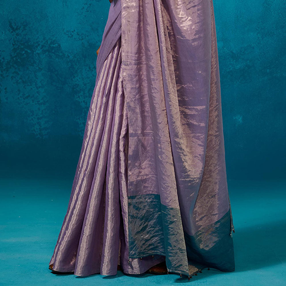 Dressfolk Handwoven Tissue Zari Saree With Matching Unstitched Blouse