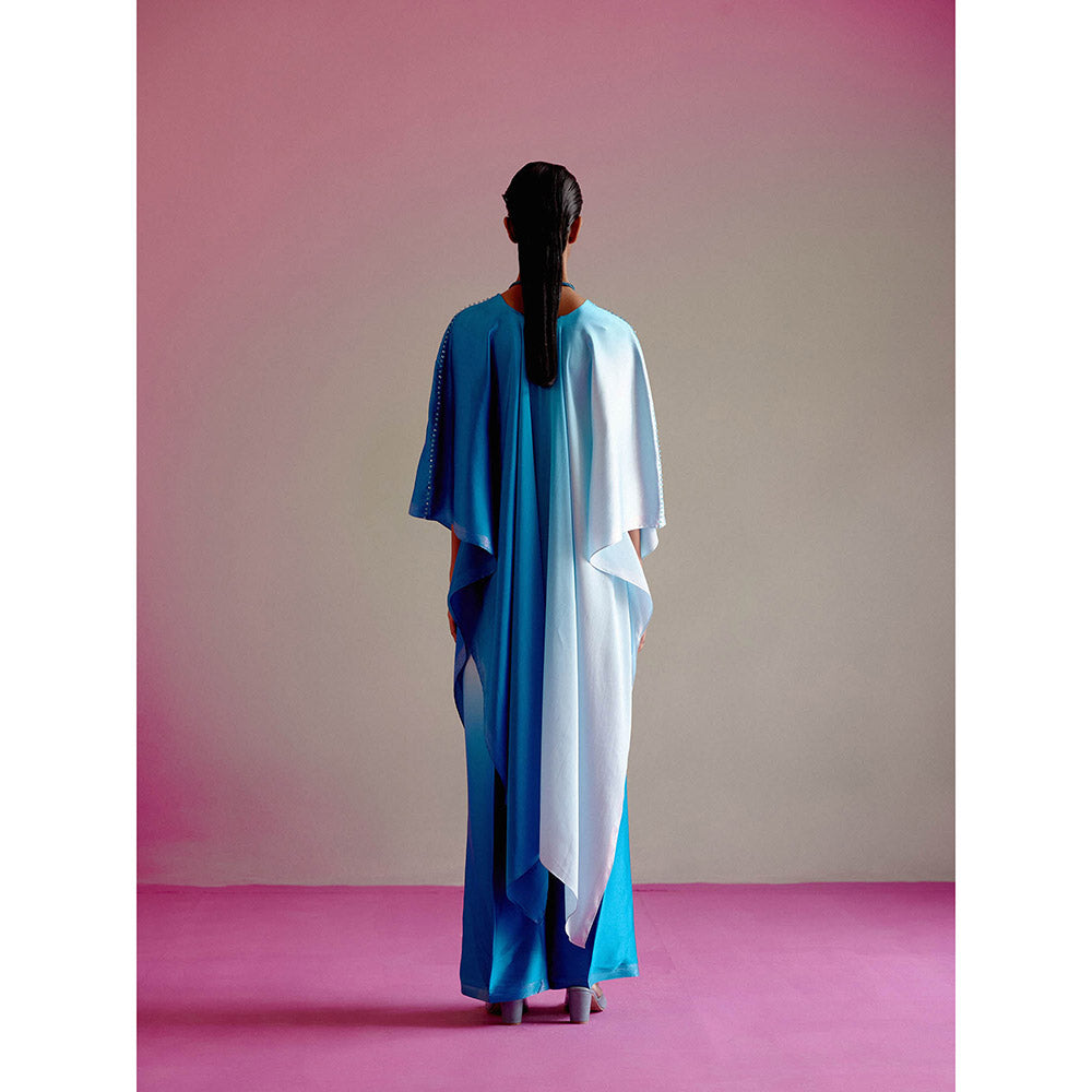 DRISHTI CHHABRAA Deep Blue Ombre Kaftan (Set of 2)