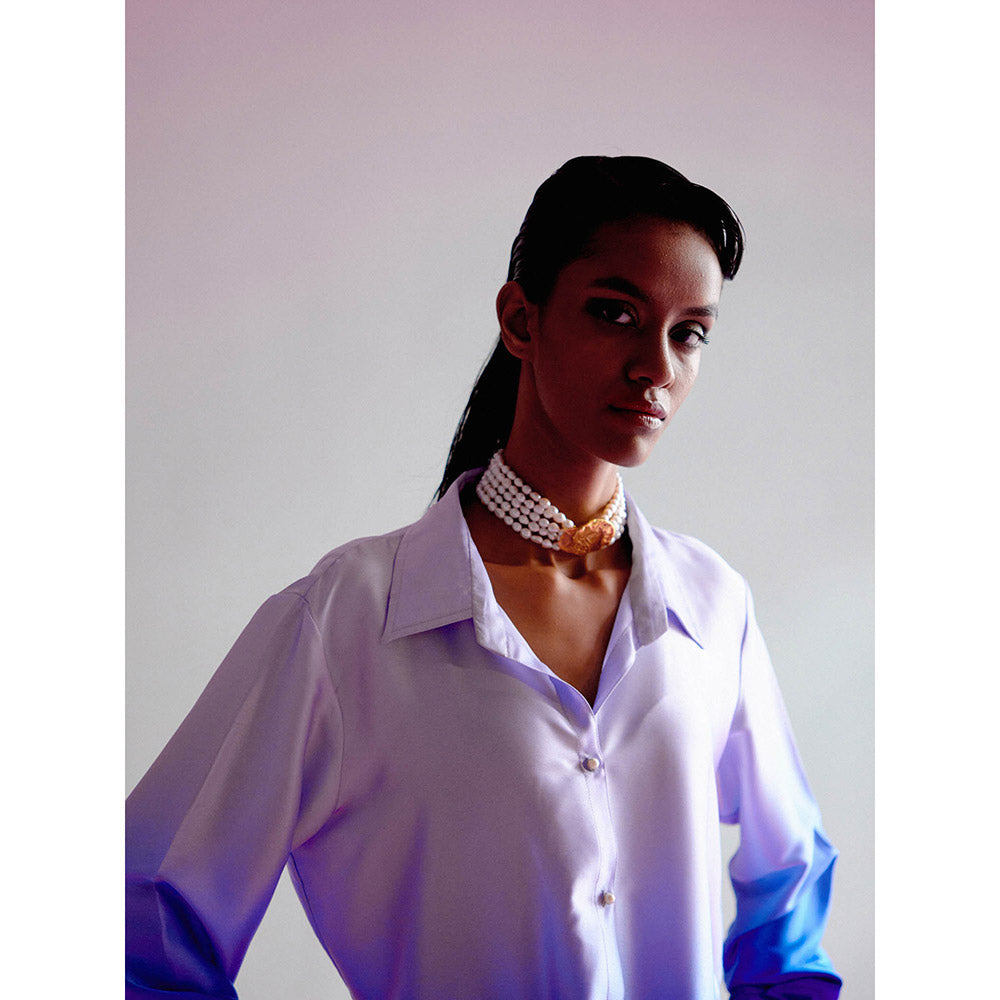 DRISHTI CHHABRAA Dark Blue Ombre Co-ord (Set of 2)