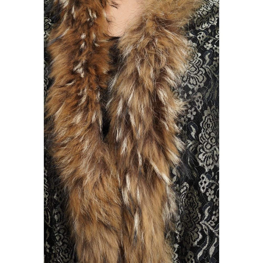 Dusala India Pashmina Black Fur Border Stole