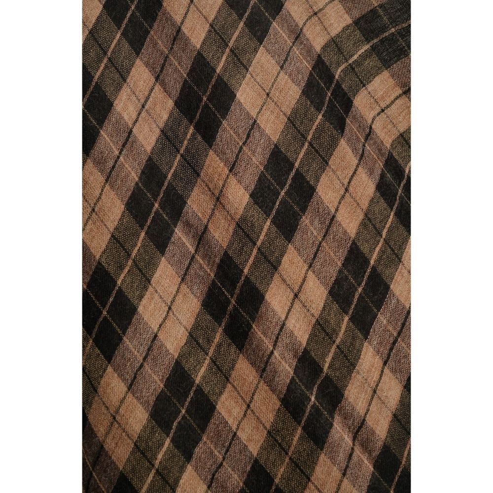 Dusala India Handwoven Multi-Color Pashmina Reversible Checkered Design Shawl