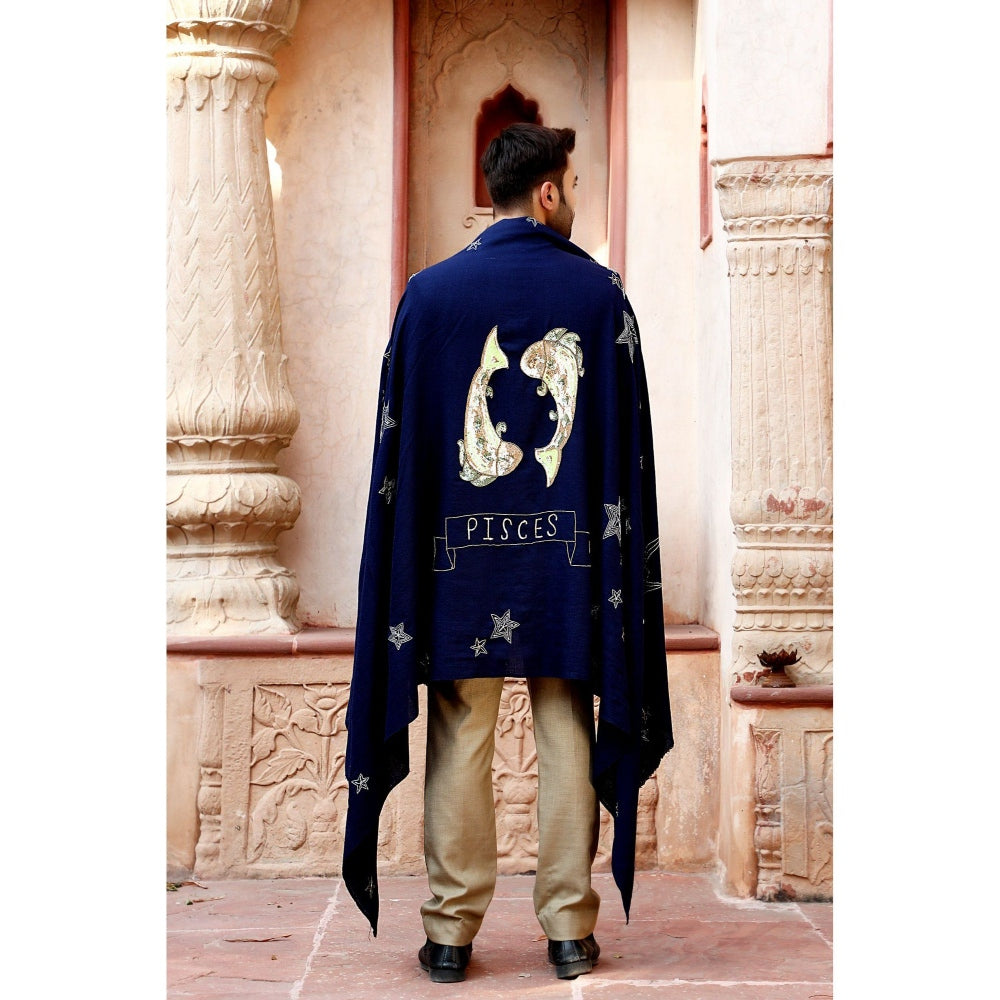 Dusala India Pisces Sequence Pipe Work and Thread Work Shawl