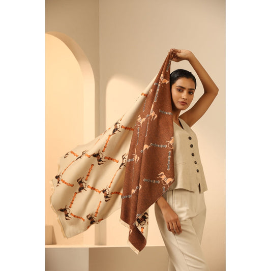 Dusala India Scarlet Cashmere Stole