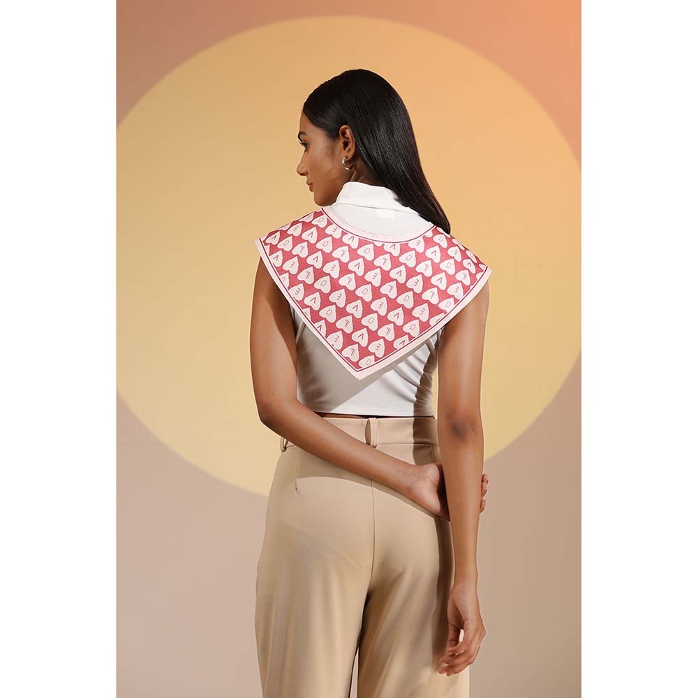Dusala India Pink Printed Hiya Silk Neck Scarf