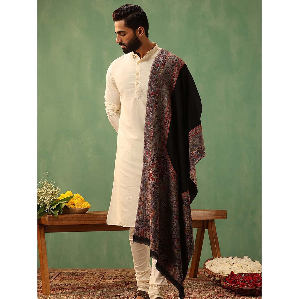 Dusala India Black Tanish Cashmere Stole