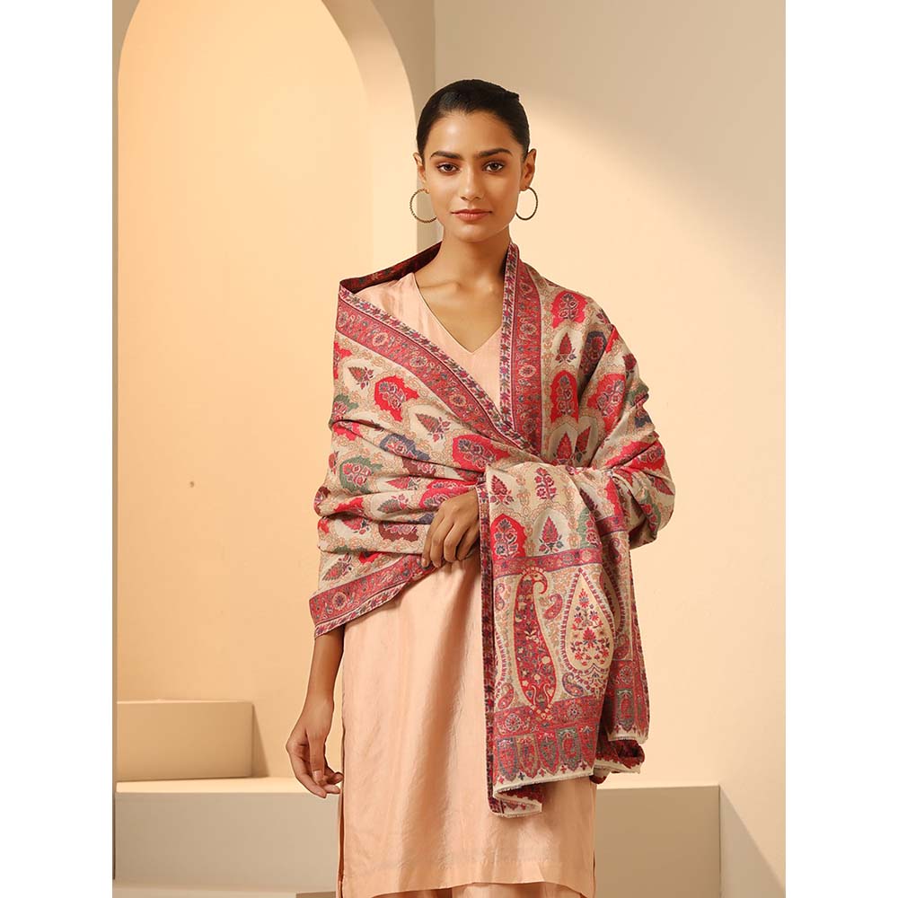 Dusala India Pink Isha Cashmere Stole