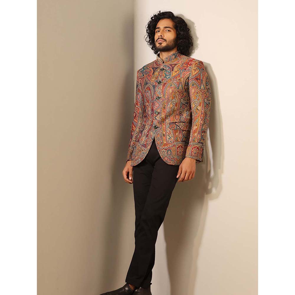 Dusala India Multi-Colour Kabir Fine Wool Silk Full Blazer
