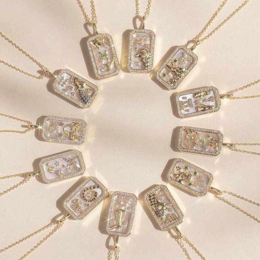 Dusala India White Leo Zodiac Pendant 18K Gold-Plated Necklace