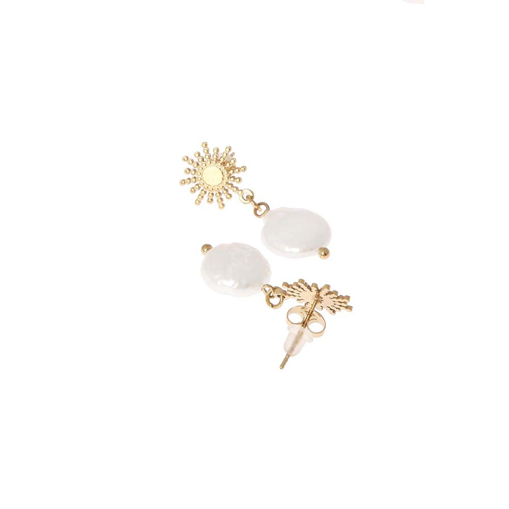 Dusala India White Snowflake Earrings