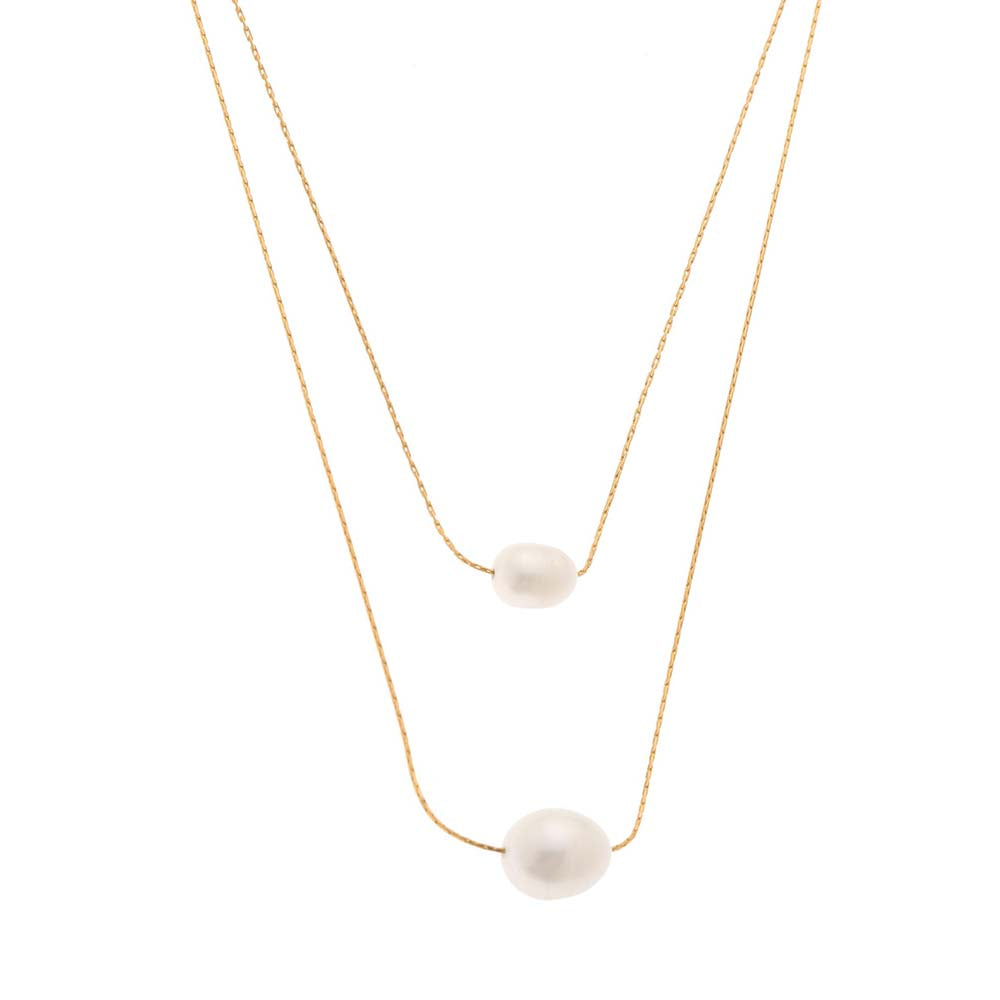 Dusala India White Layered Sophistication Necklace