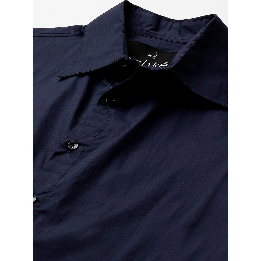 Echke Dark Blue Shirt with Double Placket