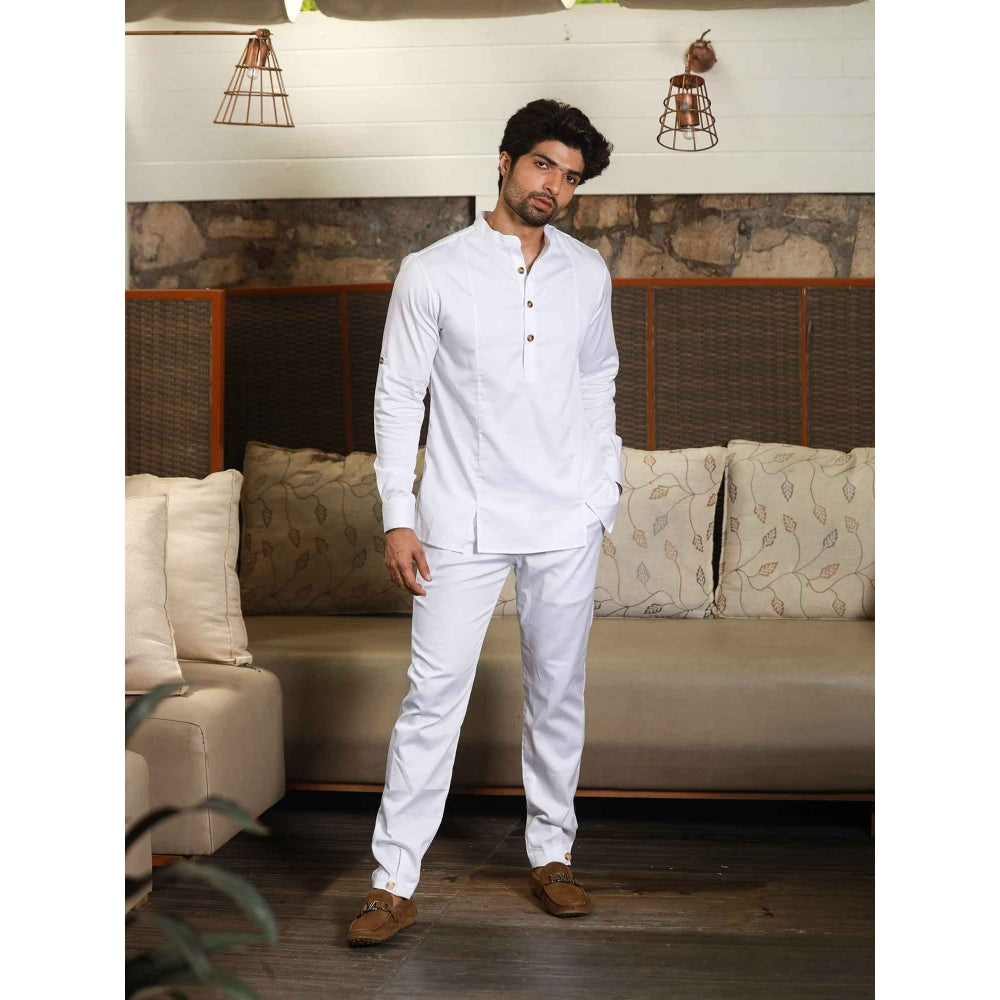 Echke White Co-ord with Slits (Set of 2)