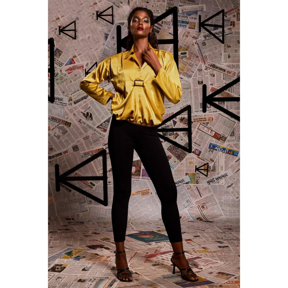 Echke Collar Neck Ballon Top