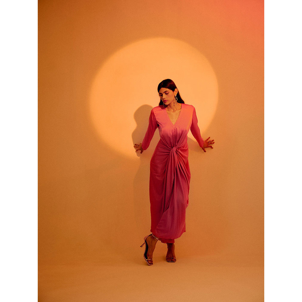 EchoStudio Candy Pink Draped Dress