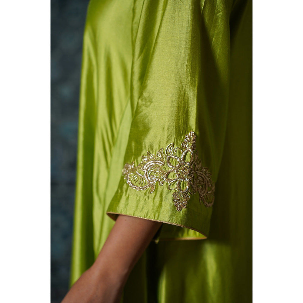 EEDA Green Embroidered Maxi Dress