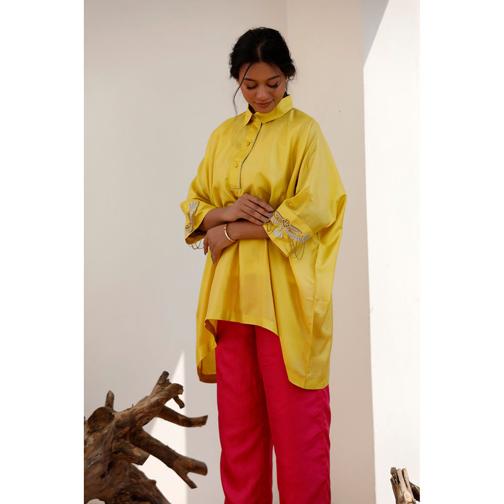 EEDA Aara Silk Embroidered Kurta and Pant