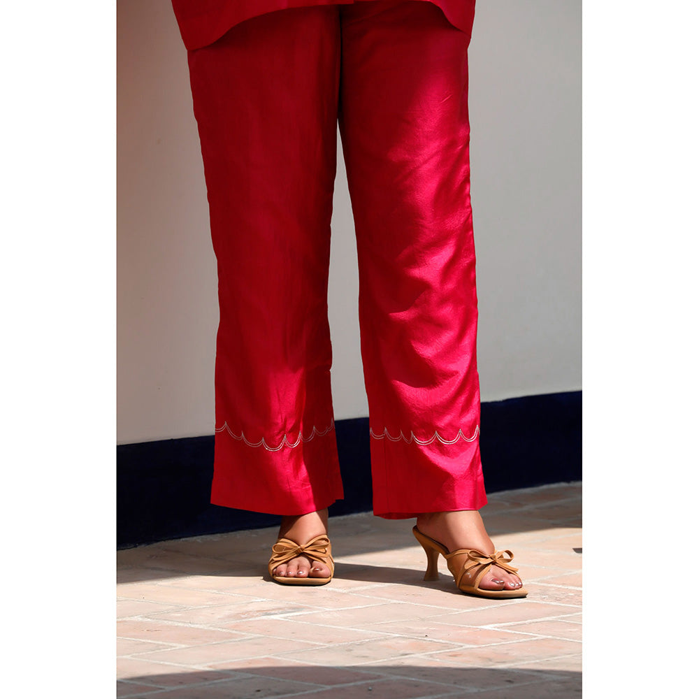 EEDA Rihla Pink Pure Silk Co-Ord
