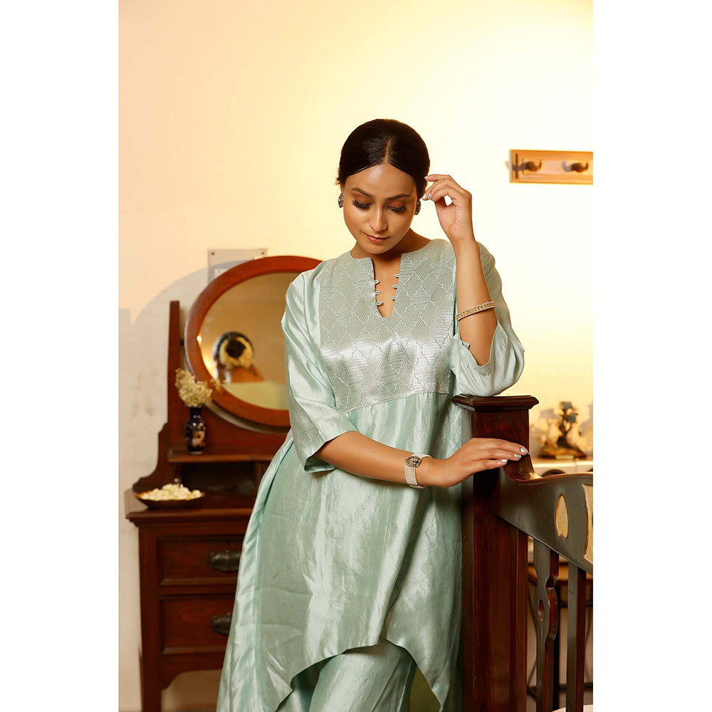 EEDA Blue Woven Kurta with Pant