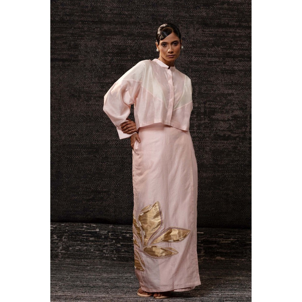 EEDA Pink Shirt with Skirt