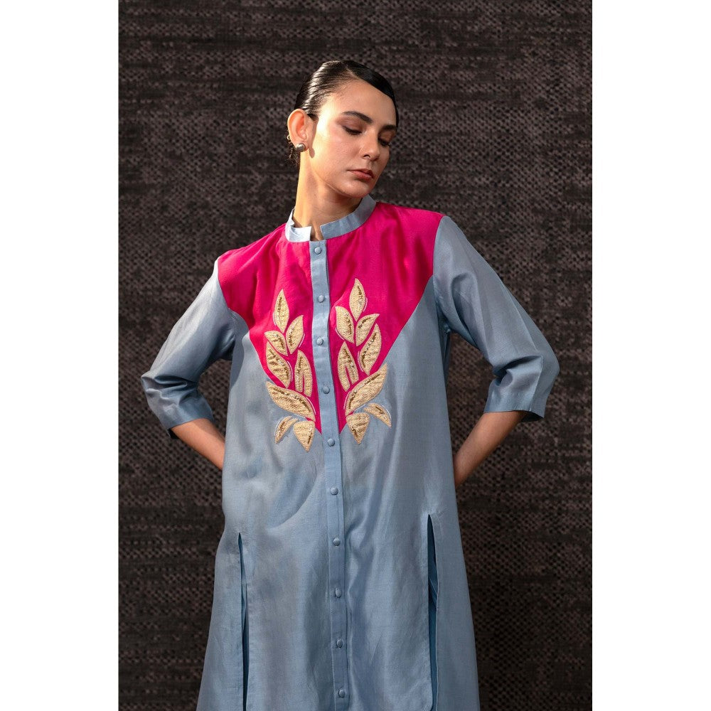 EEDA Blue Gulnar Yolk Co-Ord Set