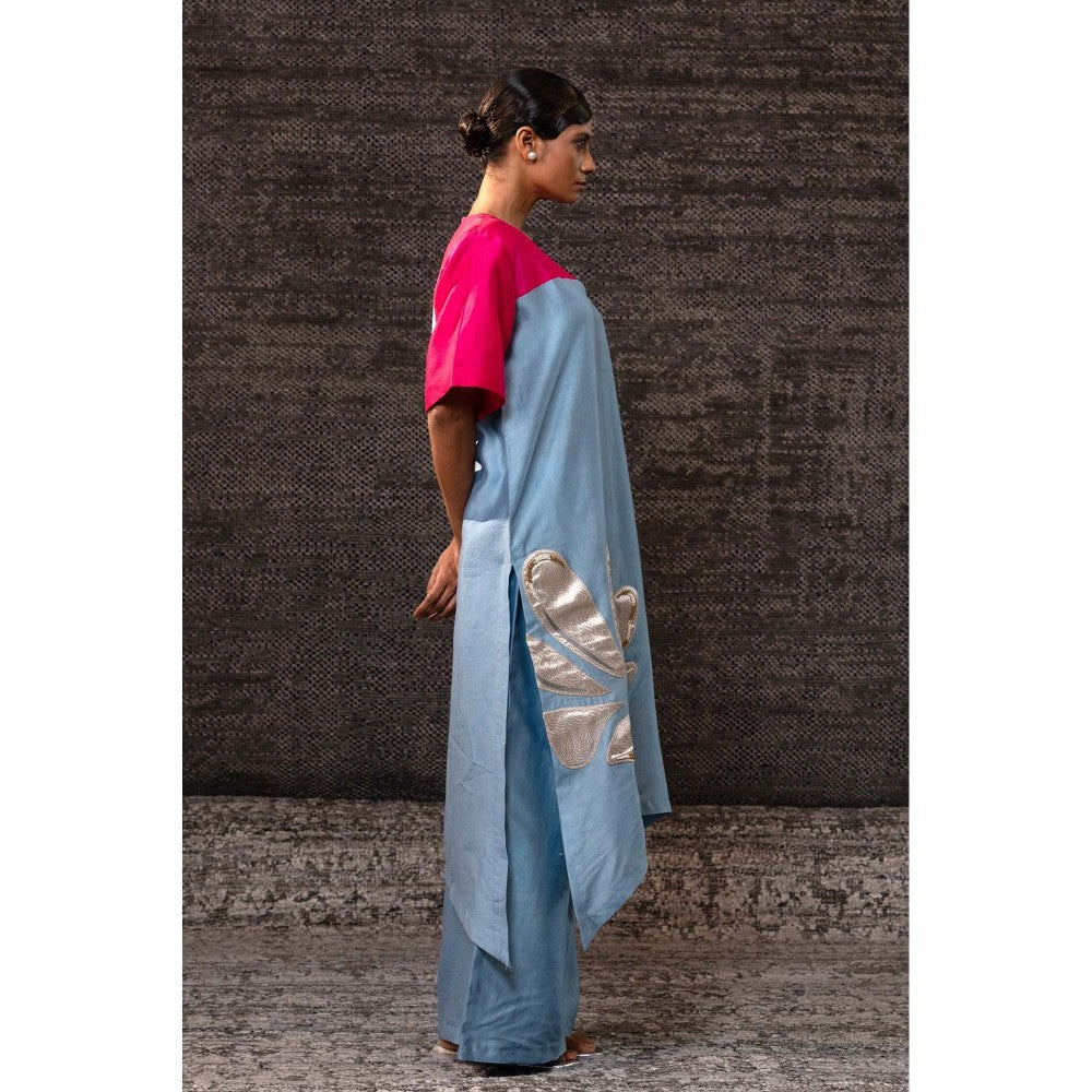 EEDA Blue Long Kurta with Palazzo